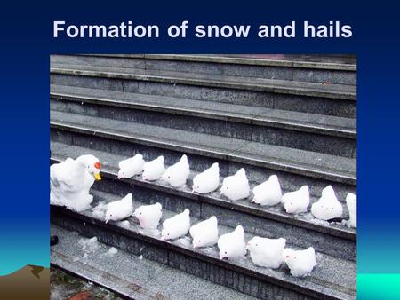 Formation of snow and hails. Review of last lecture Forces acting on a cloud/rain droplet. Terminal velocity. How does it change with cloud drop radius?