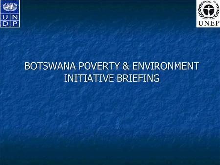 BOTSWANA POVERTY & ENVIRONMENT INITIATIVE BRIEFING.