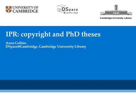 IPR: copyright and PhD theses
