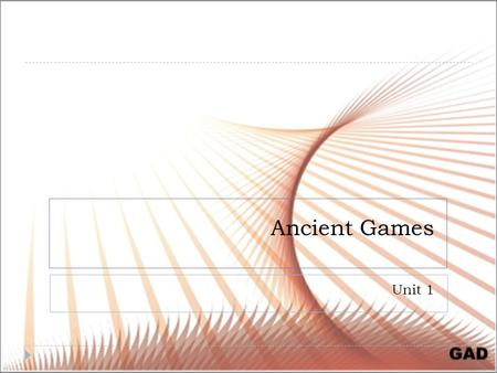 Ancient Games Unit 1.
