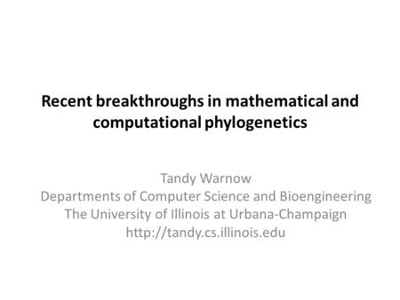 Recent breakthroughs in mathematical and computational phylogenetics