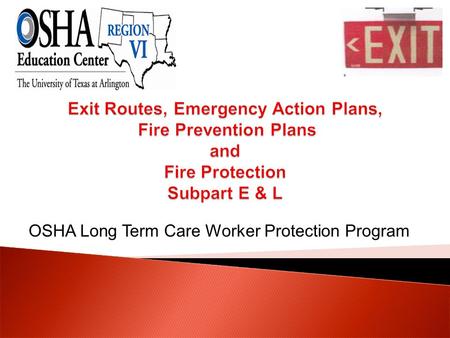 OSHA Long Term Care Worker Protection Program
