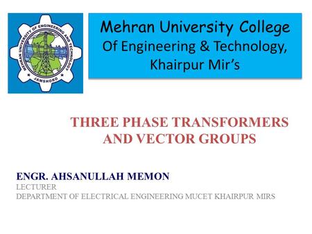 Mehran University College Of Engineering & Technology, Khairpur Mir’s