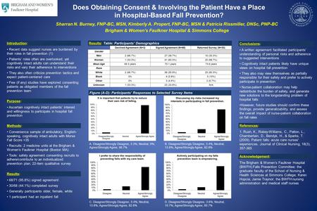 Does Obtaining Consent & Involving the Patient Have a Place in Hospital-Based Fall Prevention? Sharran N. Burney, FNP-BC, MSN, Kimberly A. Propert, FNP-BC,