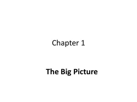 Chapter 1 The Big Picture. QUIZ 2 5 Explain the abstractions we normally apply when using the following systems: DVD player Registering for classes on.