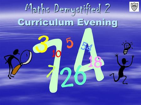 Maths Demystified 2 Curriculum Evening. What’s coming up:  Why have a Maths Evening?  How children progress in Maths  The 4 rules: how are they taught.