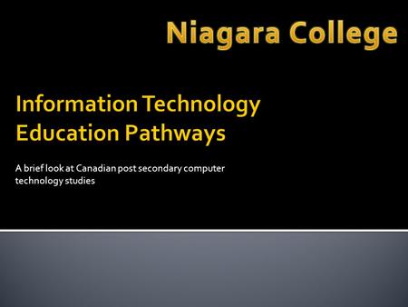 A brief look at Canadian post secondary computer technology studies.