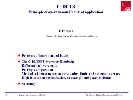 Principle of operation and limits of application
