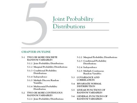 5-1 Two Discrete Random Variables Example 5-1 5-1 Two Discrete Random Variables Figure 5-1 Joint probability distribution of X and Y in Example 5-1.
