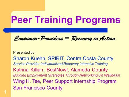 Peer Training Programs