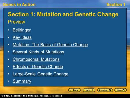 Section 1: Mutation and Genetic Change