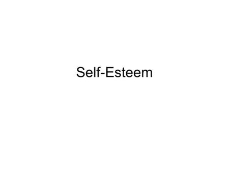Self-Esteem. Rosenberg self-esteem scale (Rosenberg, 1965)