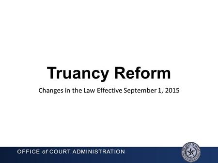 Changes in the Law Effective September 1, 2015