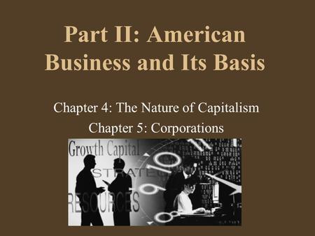 Part II: American Business and Its Basis