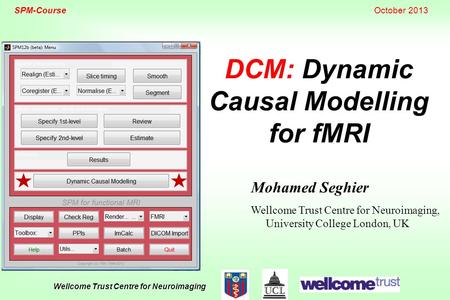 DCM: Dynamic Causal Modelling for fMRI