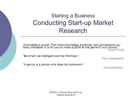 Starting a Business Conducting Start-up Market Research