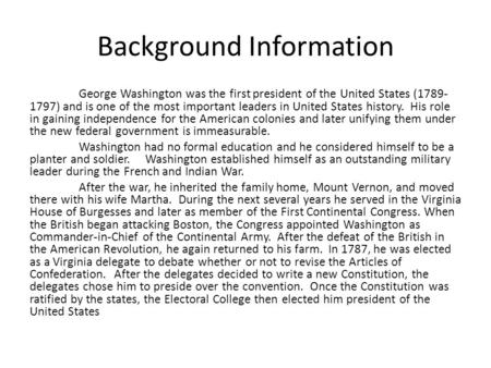 Background Information