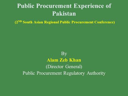 Public Procurement Regulatory Authority