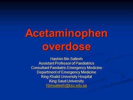 Acetaminophen overdose