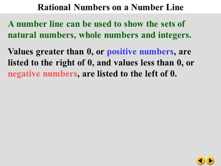 Algebra 2-1 Rational Numbers on a Number Line