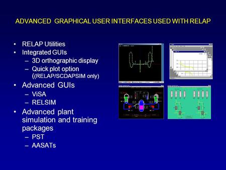 ADVANCED GRAPHICAL USER INTERFACES USED WITH RELAP