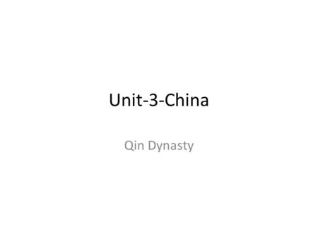 Unit-3-China Qin Dynasty. Zhou Dynasty Quiz A. Confucianism B. Daoism C. Legalism 1. Strict rule with harsh punishments 2. Follow proper behavior 3. All.