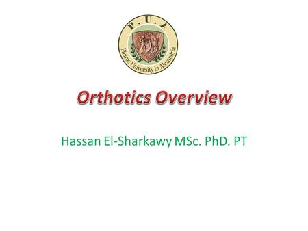 Hassan El-Sharkawy MSc. PhD. PT