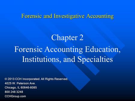 Forensic and Investigative Accounting