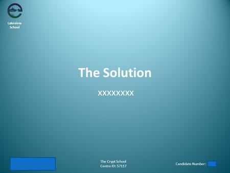 The Solution xxxxxxxx.