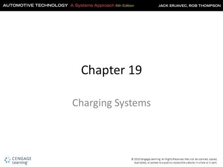 Chapter 19 Charging Systems.