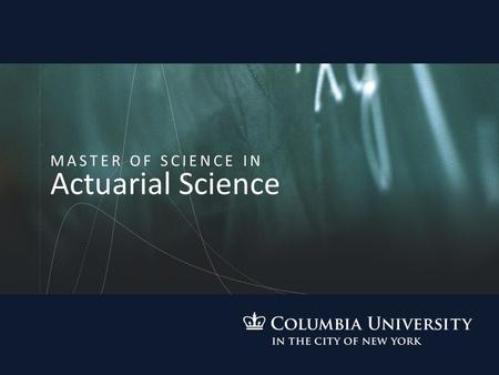 Master of Science in Actuarial Science