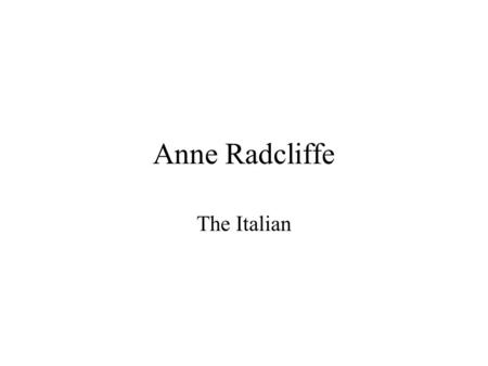 ann radcliffe the italian essay