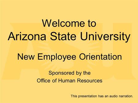 Welcome to Arizona State University