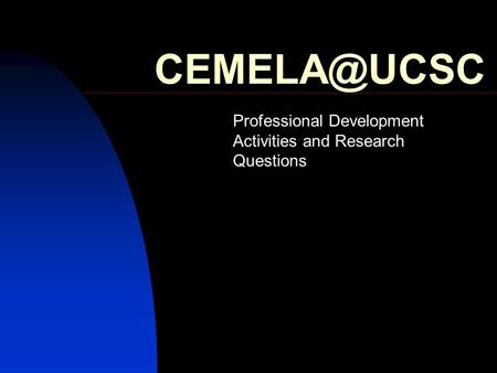 Professional Development Activities and Research Questions.
