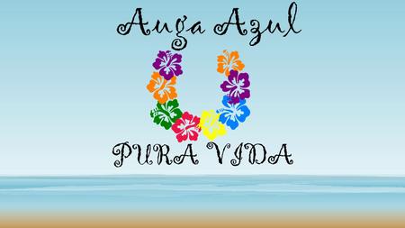 Auga Azul PURA VIDA. Fun Fact: Pura Vida means, Pure life, and people like to say that it is the unofficial slogan of Costa Rica.