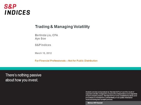 Evolution of Volatility Management Indices