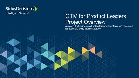 GTM for Product Leaders Project Overview A project that guides product leaders and their teams in developing a successful go-to-market strategy.