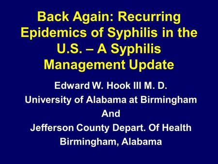 University of Alabama at Birmingham Jefferson County Depart. Of Health
