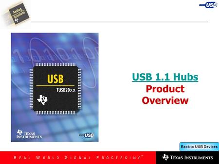 USB 1.1 Hubs Product Overview