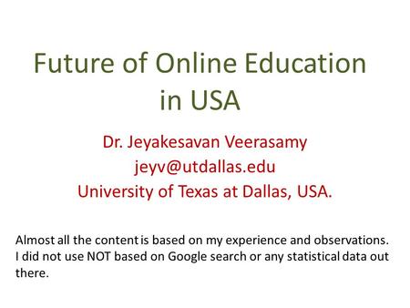 Future of Online Education in USA