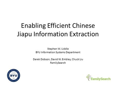 Enabling Efficient Chinese Jiapu Information Extraction