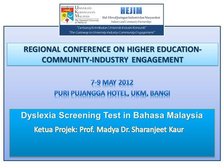 REGIONAL CONFERENCE ON HIGHER EDUCATION- COMMUNITY-INDUSTRY ENGAGEMENT.