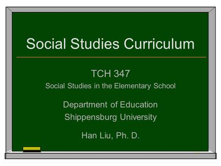 Social Studies Curriculum