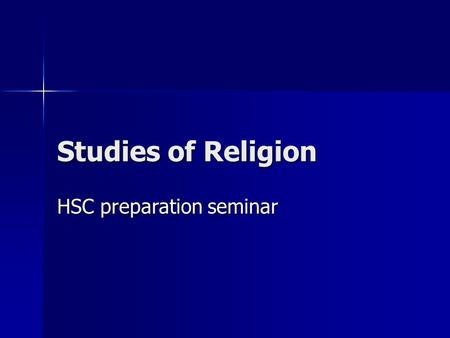 HSC preparation seminar