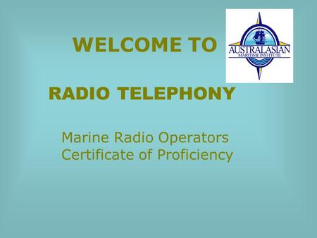 Marine Radio Operators Certificate of Proficiency