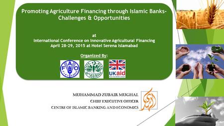 Promoting Agriculture Financing through Islamic Banks-