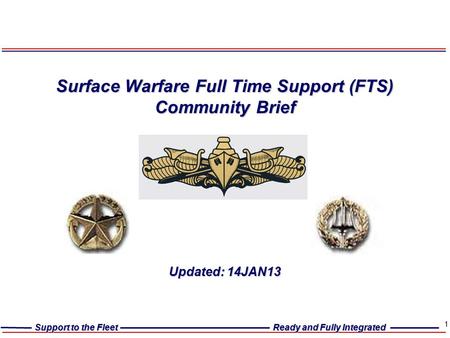 Surface Warfare Full Time Support (FTS) Community Brief