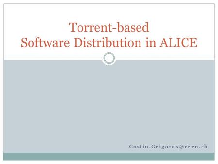 Torrent-based Software Distribution in ALICE.