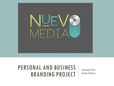 PERSONAL AND BUSINESS BRANDING PROJECT Concept Pitch Sonja Holness.