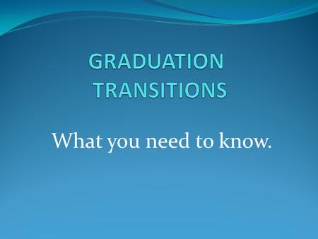 What you need to know.. There are 4 parts: 1. Healthy Living 2. Community Connections 3. Career and Life 4. Graduation Interview.